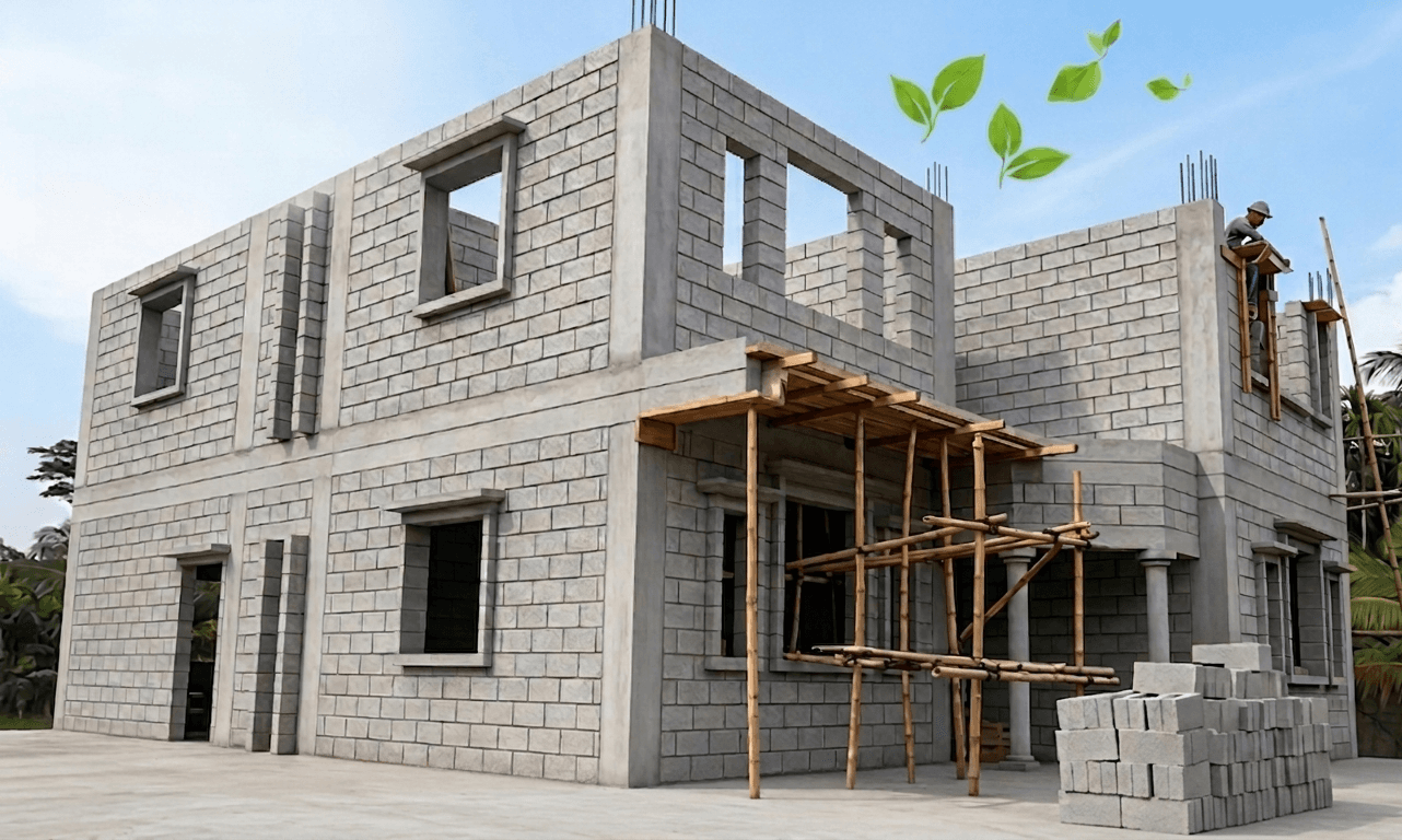 Block house under construction